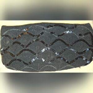 Vintage Cord Sequin Clutch Bag
